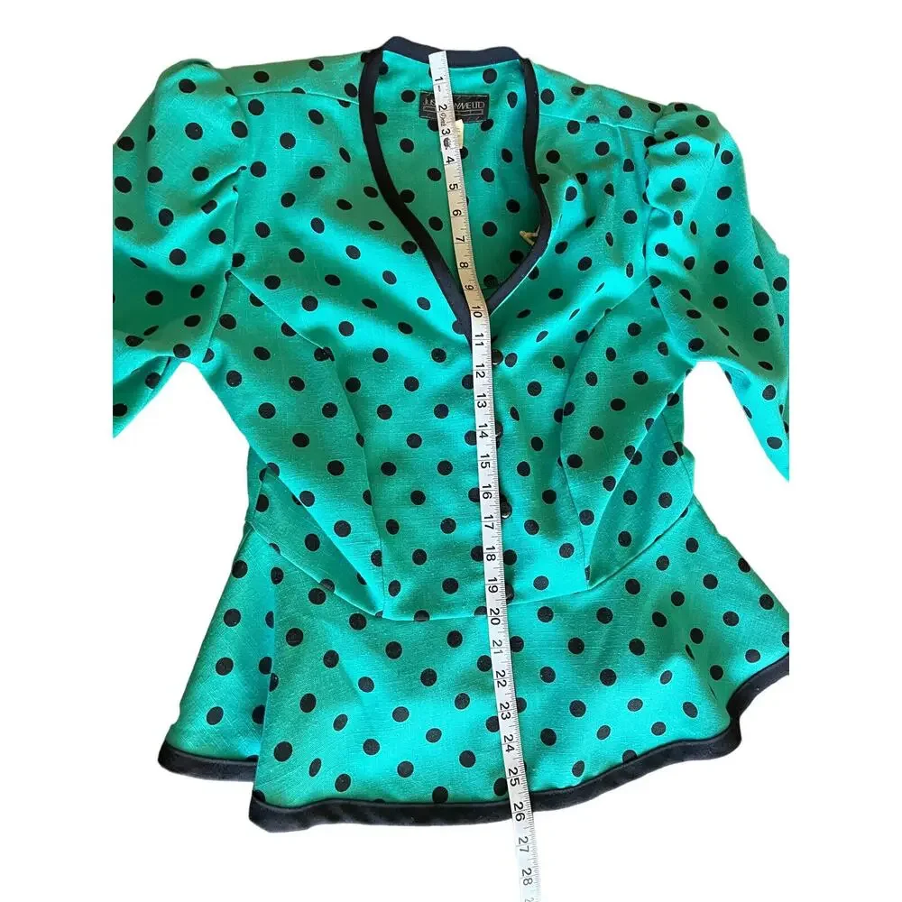 VTG Just In Thyme Women’s Petite 16 Polka Dot Retro Blazer (10/M) - Picture 8 of 13